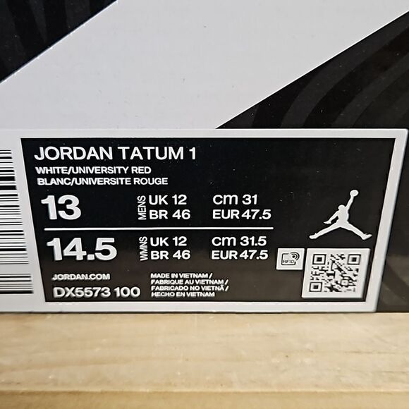 Jordan Tatum 1 White Red Blue Archer Ave St. Louis Basketball Shoes DX5573-100 - Picture 11 of 13